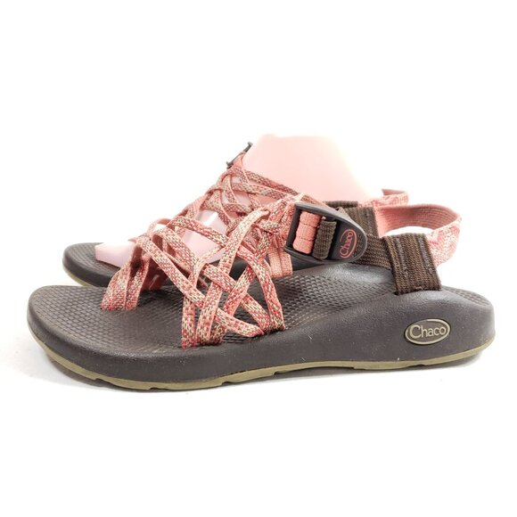 Chaco Womens Z/1 Classic Webbing Sandals Size 9 Pink/Brown Adjustable Straps - Picture 3 of 10